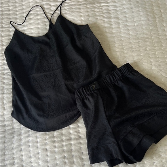 Victoria's Secret Other - Victoria's Secret Black Satin Pajama Set